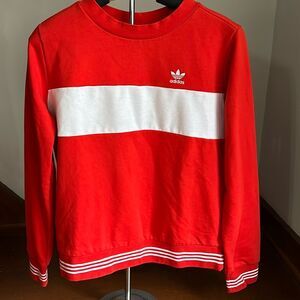 adidas Red and White Crew Neck Sweater
